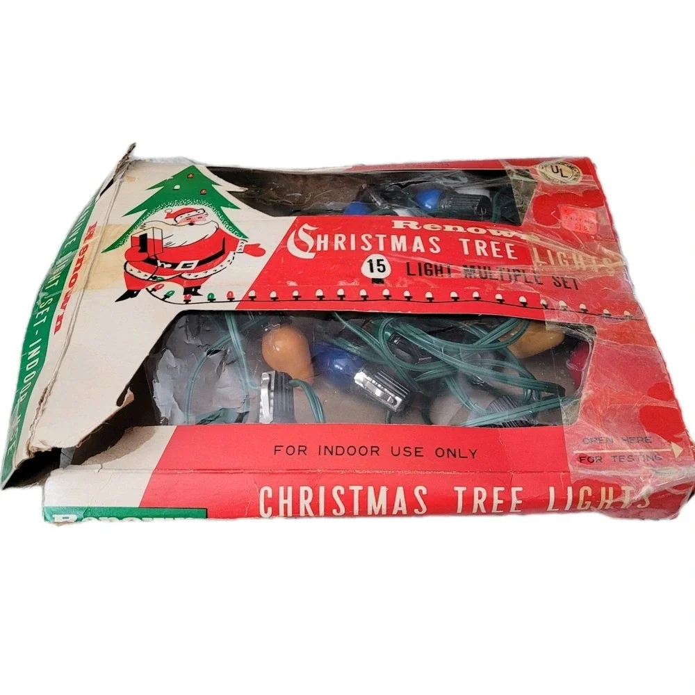 Vintage Renown Indoor Christmas Tree Lights String Working Missing a Few‎ Bulbs